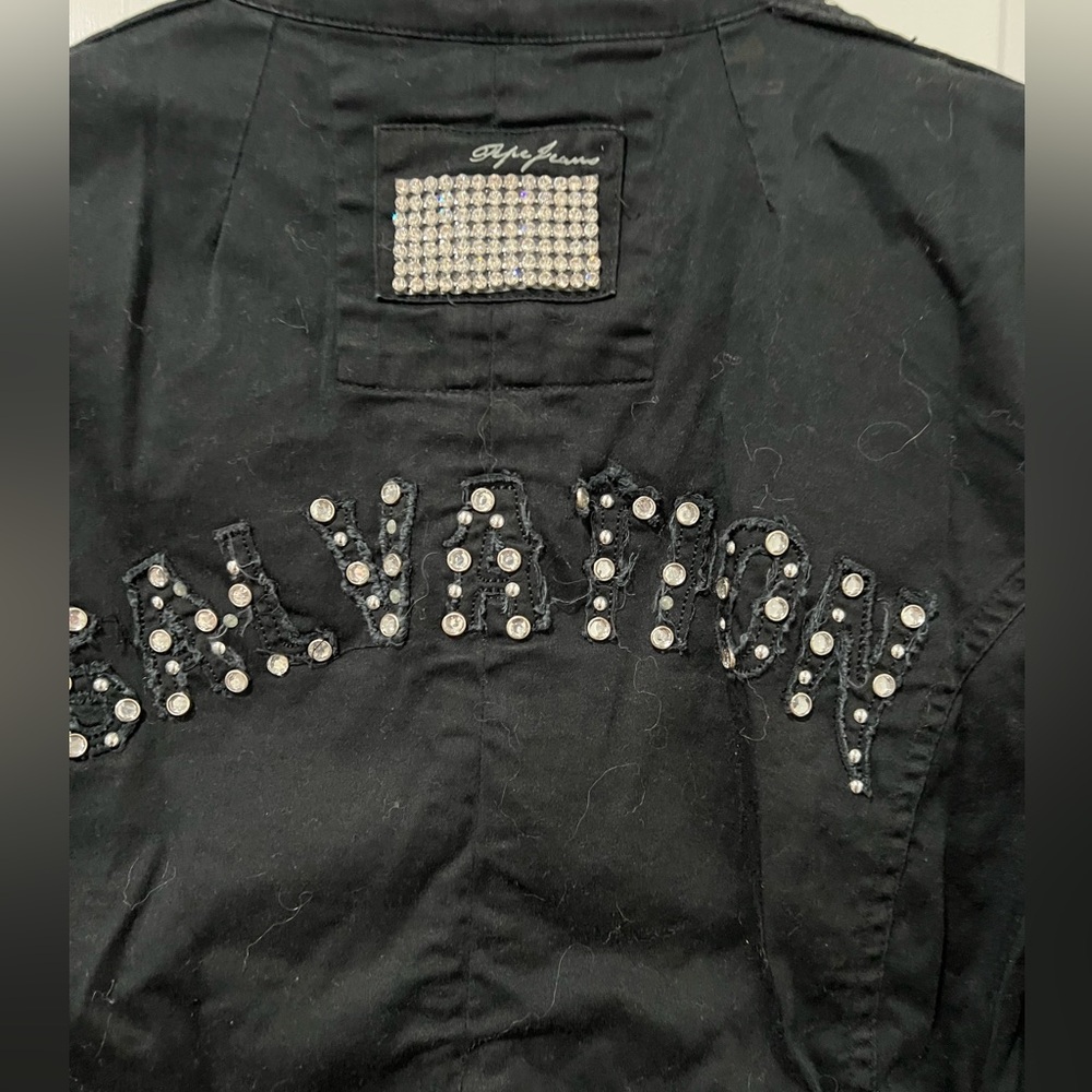 Pepejeans Black Military Style Jacket, size L, runs small - Picture 7 of 7